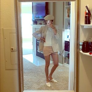 Vintage Linen Blazer $180 mini skirt $80